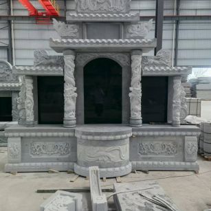 济宁 芝麻灰高档墓碑，土墓，可定制