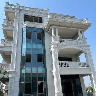 济宁 芝麻白花岗岩别墅外墙干挂效果展示