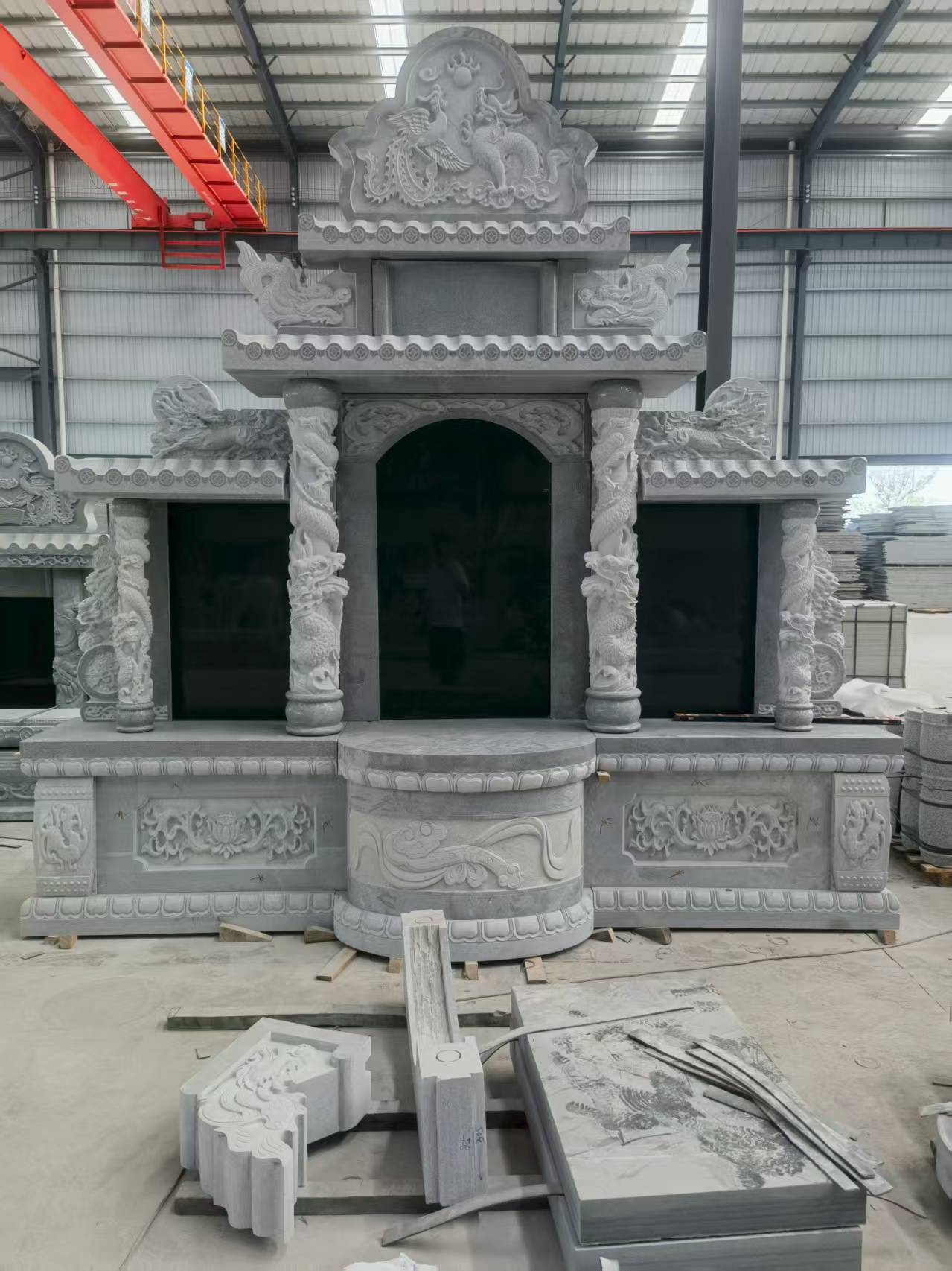 济宁 芝麻灰高档墓碑，土墓，可定制