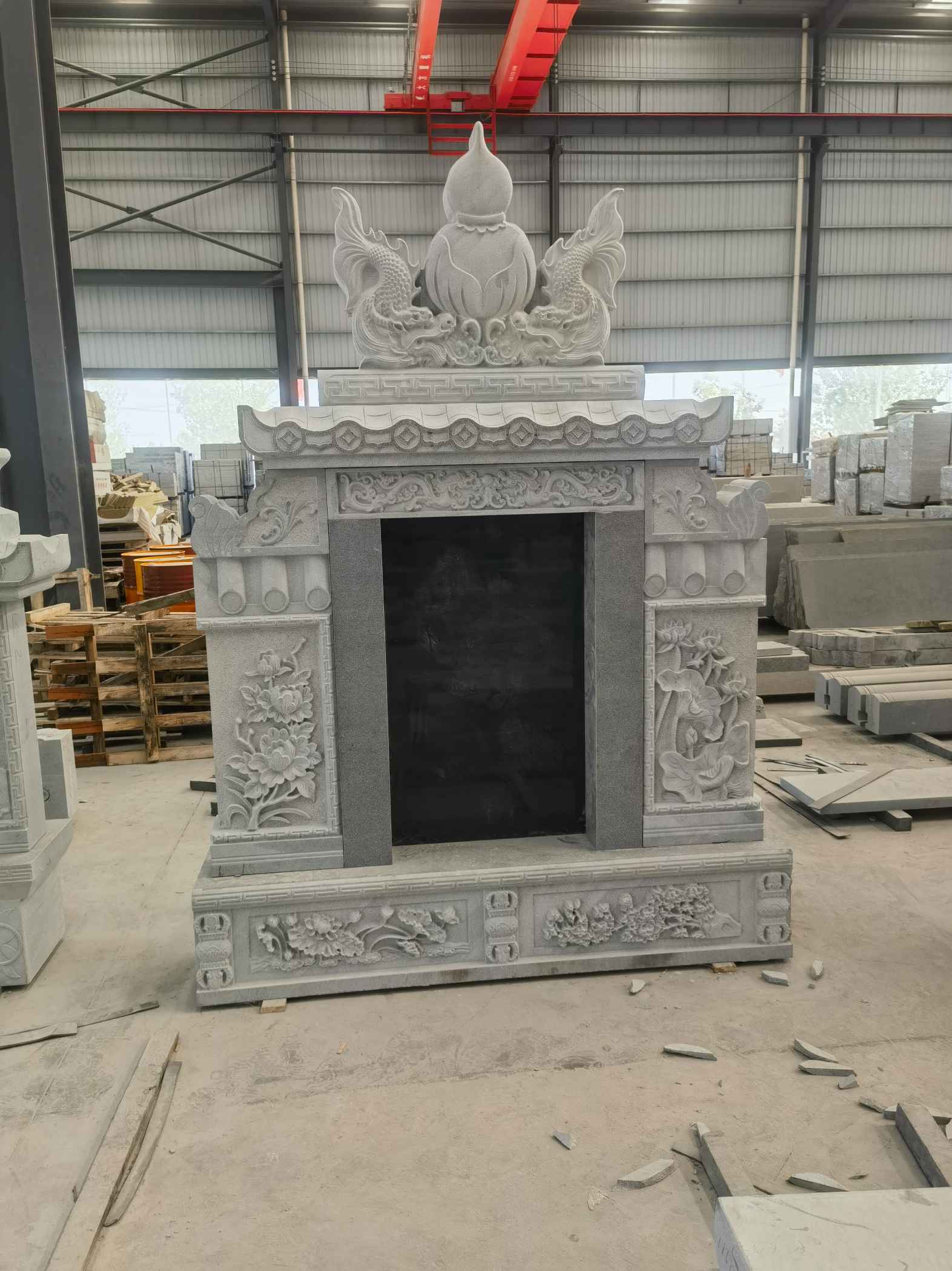 济宁 芝麻灰高档墓碑、土墓，一套也支持定做