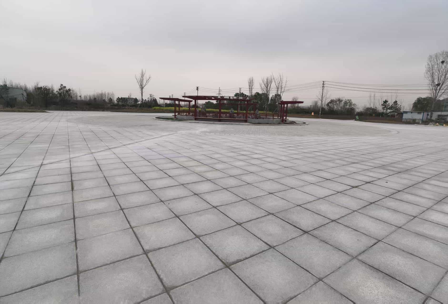 济宁 芝麻白火烧面-公园广场地铺效果