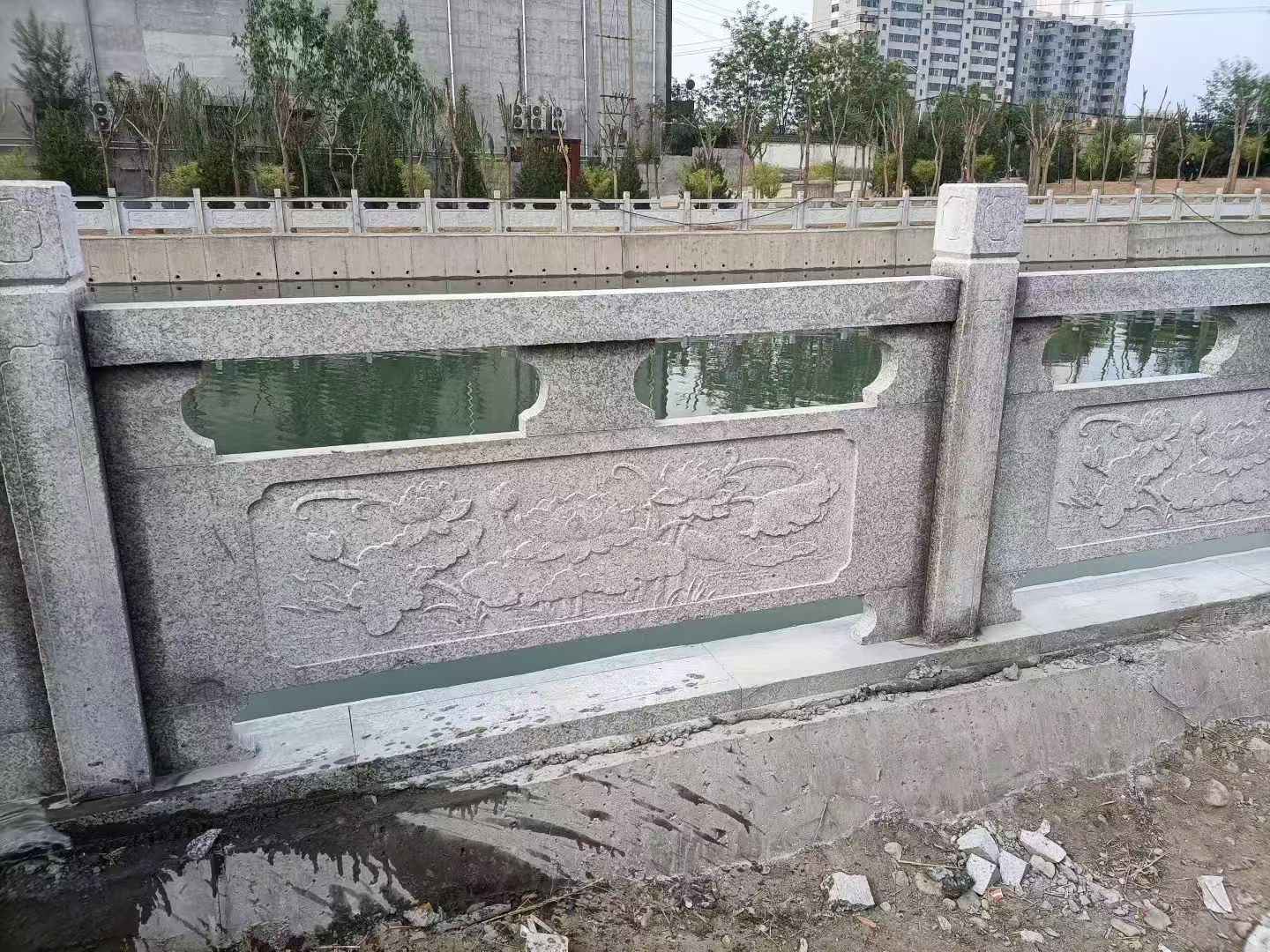 济宁 芙蓉白大花桥梁、河道，石材栏杆、围栏、护栏