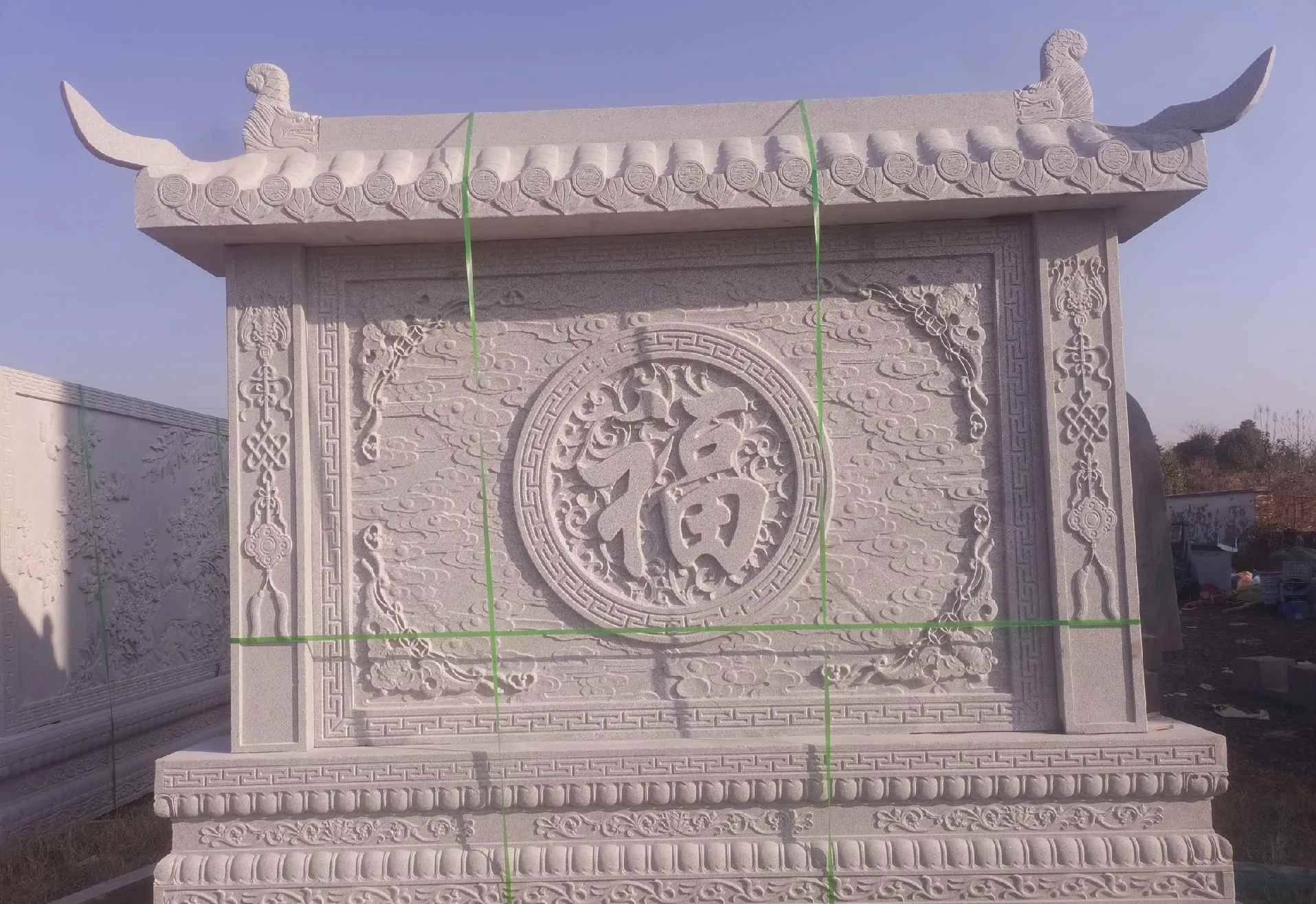 济宁 芝麻白花岗岩屏风，照壁，影壁
